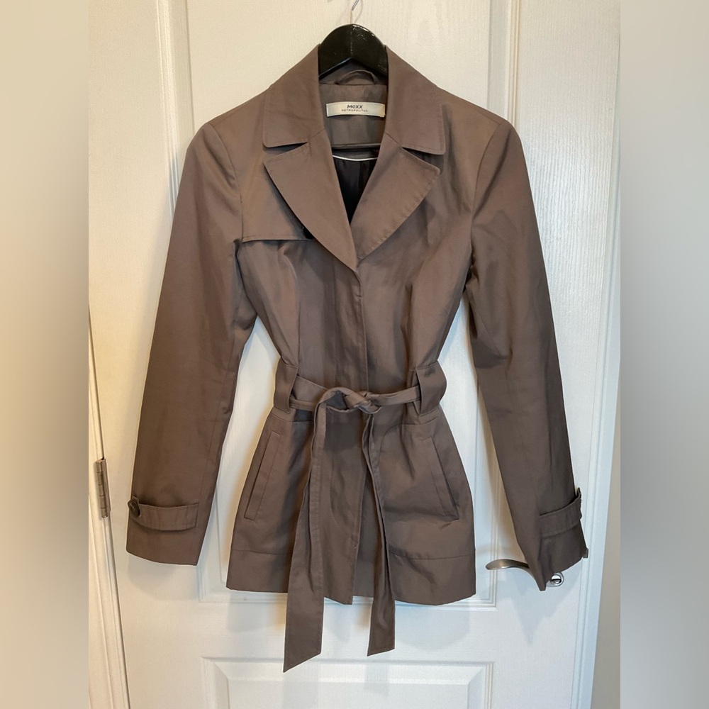 Gorgeous Mexx Taupe Belted Trench Jacket - Women's